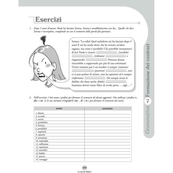 ALMA Edizioni Le parole italiane Grammatica Formazione dei contrari 2 | Le parole italiane A1-C1