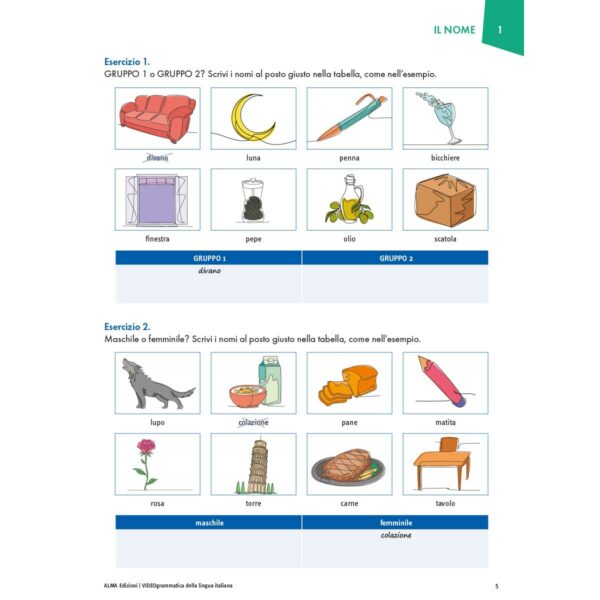 ALMA Edizioni Videogrammatica della lingua italiana A1 B1 capitolo 1 2 | Videogrammatica della lingua italiana (A1-B1)