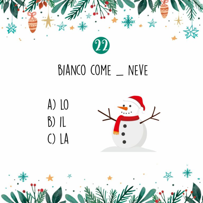 calendario avvento quiz 22 | 24 quiz di Natale