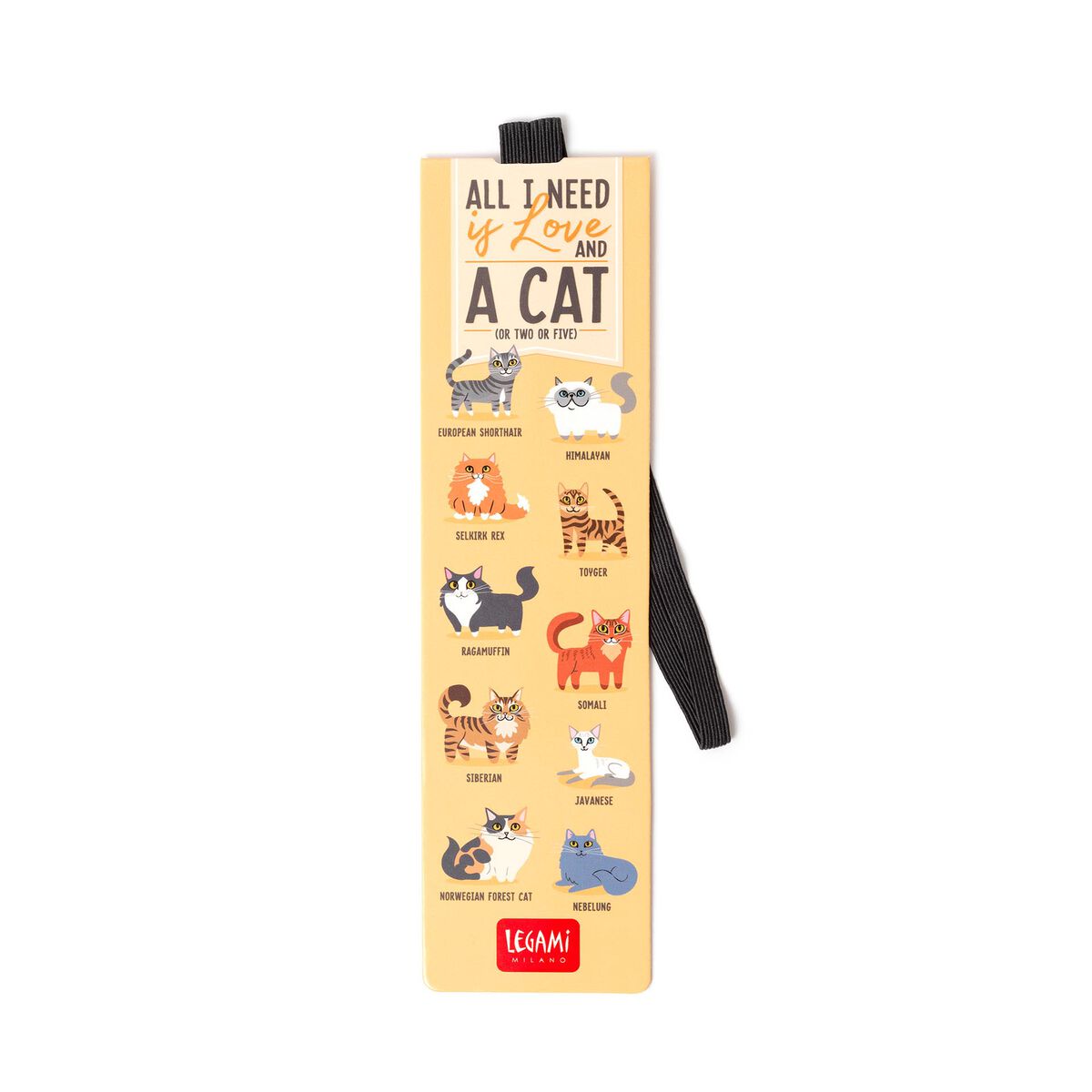 LEGAMI Lesezeichen mit Elastikband All Cats Are Beautiful